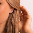 Pan Jewelry - Napoli Øredobber i sølv med lilla zirkonia thumbnail