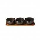Aida - RAW Organic Skålsett med trebrett, Metallic Brown thumbnail