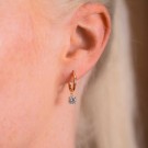 Pan Jewelry - Spark Øreringer i forgylt sølv med hvit zirkonia thumbnail