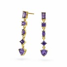 Pan Jewelry - Viva Vegas Øredobber i forgylt sølv med lilla zirkonia thumbnail