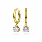 Pan Jewelry - Spark Øreringer i forgylt sølv med hvit zirkonia thumbnail