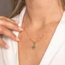Pan Jewelry - Kløver smykke i sølv med grønn zirkonia thumbnail