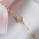 Prins & Prinsesse - Kløver Armbånd i sølv med perlemor thumbnail
