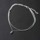 Pan Jewelry - Ankelkjede i sølv med blå zirkonia thumbnail