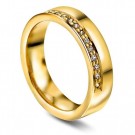 Moments by Pan Jewelry - Giftering i gult gull med dia. 0,15ct WSI, 5mm thumbnail