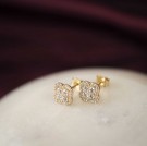 Pan Jewelry - Kløver Øredobber i gull med zirkonia thumbnail