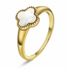 Pan Jewelry - Kløver Ring i forgylt sølv med perlemor thumbnail