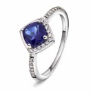 Pan Jewelry - Ring i sølv med blå zirkonia thumbnail