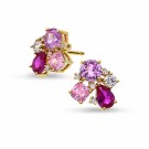 Pan Jewelry - GLAM Øredobber i forgylt sølv med rosa stener thumbnail