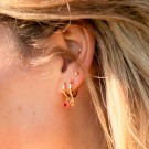 Gulldia - Øreringer i forgylt sølv med oransje zirkonia by Nora Mørk thumbnail