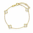 Pan Jewelry - Kløver Armbånd i forgylt sølv med perlemor thumbnail
