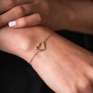 Pan Jewelry - Armbånd i forgylt sølv med hjerte og zirkonia thumbnail