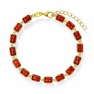 Gulldia - Armbånd i forgylt sølv med oransje zirkonia by Nora Mørk thumbnail