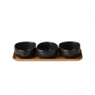 Aida - RAW Organic Skålsett med trebrett, Titanium Black thumbnail