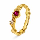Pan Jewelry - Ring i forgylt sølv med rosa zirkonia thumbnail