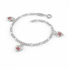 Pia & Per - Charms Armbånd i sølv, Rosemotiv thumbnail