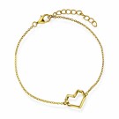 Pan Jewelry - Armbånd i forgylt sølv med hjerte og zirkonia thumbnail