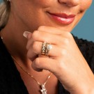 Pan Jewelry - Ring i forgylt sølv med zirkonia thumbnail