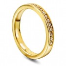 Moments by Pan Jewelry - Giftering i gult gull med dia. 0,15ct WSI, 3mm thumbnail