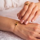 Pan Jewelry - GLAM Armbånd i forgylt sølv med gylne stener thumbnail