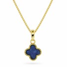 Pan Jewelry - Kløver Smykke i forgylt sølv med havblå lapis thumbnail