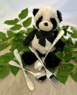 Eik Barn - Panda Stålbestikk med bamse thumbnail