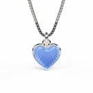 Pia & Per - Halskjede i sølv, Lys blå hjerte 11mm thumbnail
