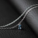 Pan Jewelry - Ankelkjede i sølv med blå zirkonia thumbnail