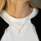 Pan Jewelry - Smykkesett i forgylt sølv med perle thumbnail