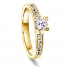 Moments by Pan Jewelry - Admire Ring i gult gull med dia. 0,55ct WSI, 3mm thumbnail