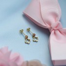 Prins & Prinsesse - Øredobber i sølv med rosa zirkonia thumbnail