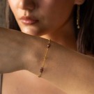 Gulldia - Fairy Armbånd i forgylt sølv med glasskrystall, plomme thumbnail