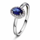 Pan Jewelry - Athens Charm Ring i sølv med zirkonia og safir thumbnail