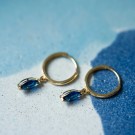 Pan Jewelry - Øreringer i gull med blå zirkonia thumbnail