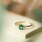Pan Jewelry - Ring i sølv med grønn zirkonia thumbnail