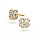 Pan Jewelry - Kløver Øredobber i gull med zirkonia thumbnail