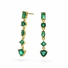 Pan Jewelry - Viva Vegas Øredobber i forgylt sølv med grønn zirkonia thumbnail