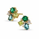Pan Jewelry - GLAM Øredobber i forgylt sølv med grønne stener thumbnail