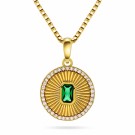 Pan Jewelry - Smykke i forgylt sølv med grønn zirkonia thumbnail