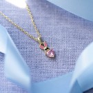Prins & Prinsesse - Smykke i sølv med rosa zirkonia kanin thumbnail