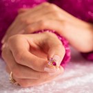 Pan Jewelry - GLAM Øredobber i forgylt sølv med rosa stener thumbnail