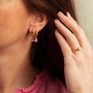 Nora Mørk by Gulldia - Drop Charm i sølv med lys rosa zirkonia thumbnail