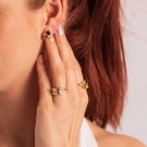Pan Jewelry - GLAM Øredobber i forgylt sølv med gylne stener thumbnail