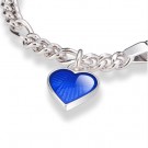 Pia & Per - ID-armbånd i sølv, Blått hjerte thumbnail