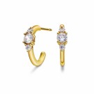 Pan Jewelry - Rio Radiance øredobber i forgylt sølv med hvit zirkonia thumbnail