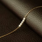 Pan Jewelry - Ankelkjede i sølv med perler, 25cm thumbnail