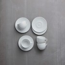 Aida - Relief Kaffekopp m/fat Hvit 20cl, 4stk thumbnail
