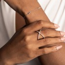 Pan Jewelry - Ring X i sølv med zirkonia thumbnail