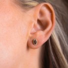 Pan Jewelry - Athens Charm Øredobber i forgylt sølv med hvit og brun zirkonia thumbnail