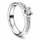 Moments by Pan Jewelry - Giftering i hvitt gull med dia. 0,40ct WSI, 4mm thumbnail